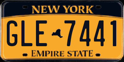 NY license plate GLE7441
