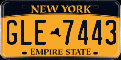 NY license plate GLE7443