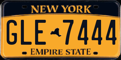 NY license plate GLE7444