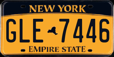 NY license plate GLE7446