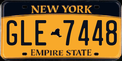 NY license plate GLE7448