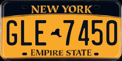 NY license plate GLE7450