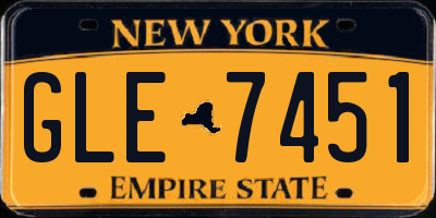 NY license plate GLE7451