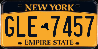 NY license plate GLE7457