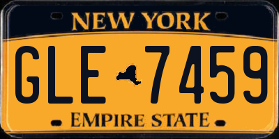 NY license plate GLE7459
