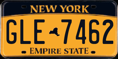 NY license plate GLE7462