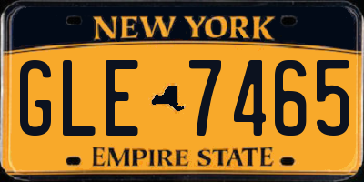 NY license plate GLE7465