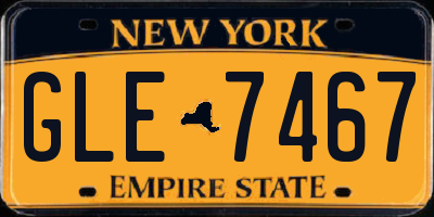 NY license plate GLE7467