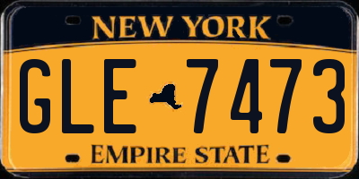 NY license plate GLE7473