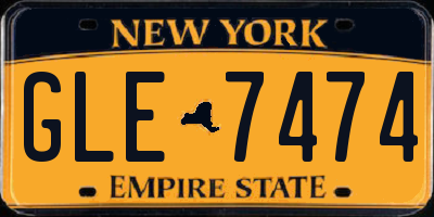 NY license plate GLE7474