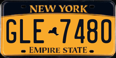 NY license plate GLE7480