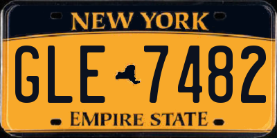 NY license plate GLE7482