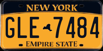 NY license plate GLE7484