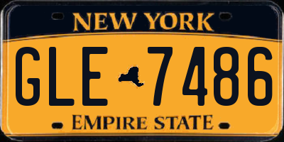 NY license plate GLE7486