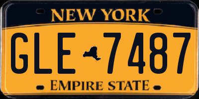 NY license plate GLE7487