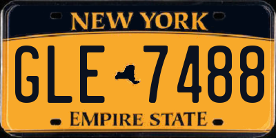 NY license plate GLE7488