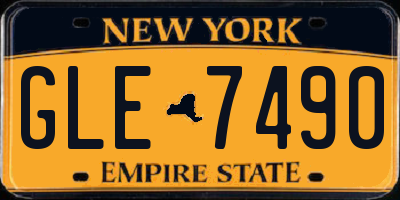 NY license plate GLE7490