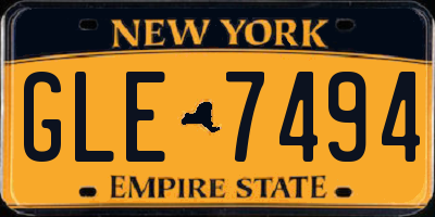 NY license plate GLE7494