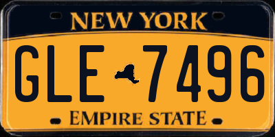 NY license plate GLE7496