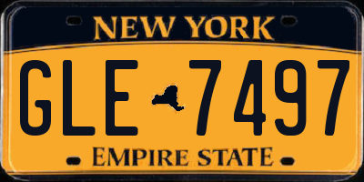 NY license plate GLE7497