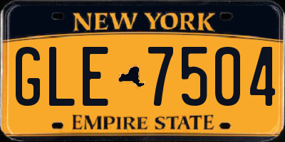 NY license plate GLE7504