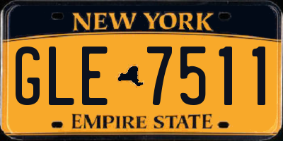 NY license plate GLE7511