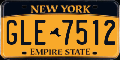 NY license plate GLE7512
