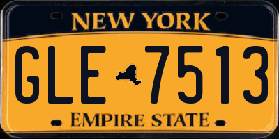 NY license plate GLE7513