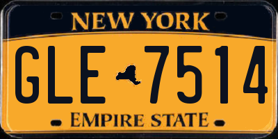 NY license plate GLE7514