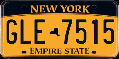 NY license plate GLE7515