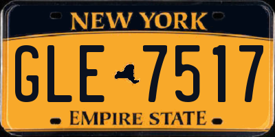 NY license plate GLE7517