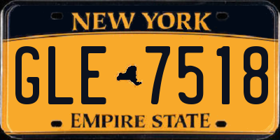 NY license plate GLE7518
