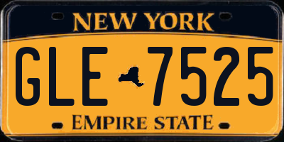 NY license plate GLE7525