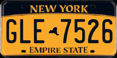 NY license plate GLE7526