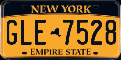 NY license plate GLE7528