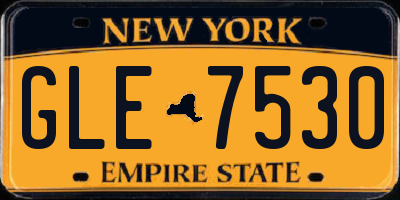 NY license plate GLE7530