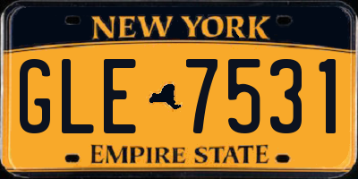 NY license plate GLE7531