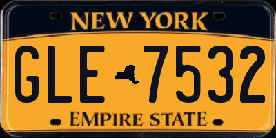 NY license plate GLE7532