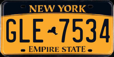 NY license plate GLE7534