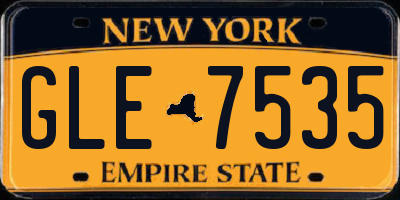 NY license plate GLE7535