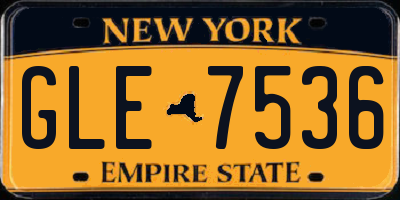 NY license plate GLE7536