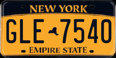 NY license plate GLE7540