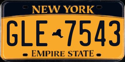 NY license plate GLE7543