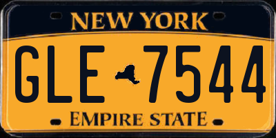 NY license plate GLE7544
