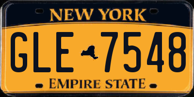NY license plate GLE7548