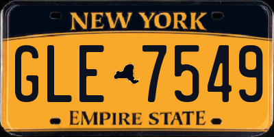 NY license plate GLE7549