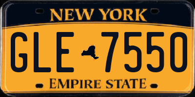 NY license plate GLE7550