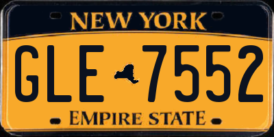 NY license plate GLE7552