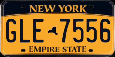 NY license plate GLE7556