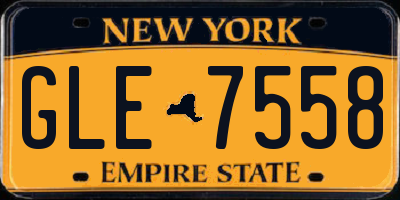 NY license plate GLE7558